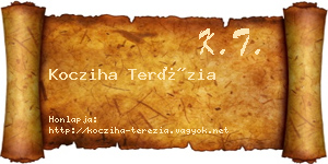 Kocziha Terézia névjegykártya